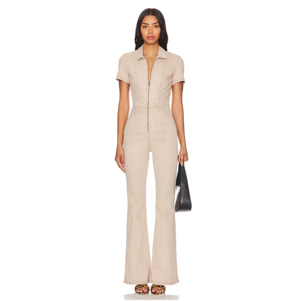 Free People We The Free Jayde Flare Jumpsuit in Blushing, size small - Picture 2 of 6